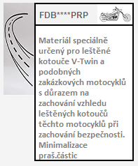 Specifikace Ferodo Polished Rotor Pads - brzdov destiky Ferodo Racing Polished Rotor Pads pro letn moto kotoue